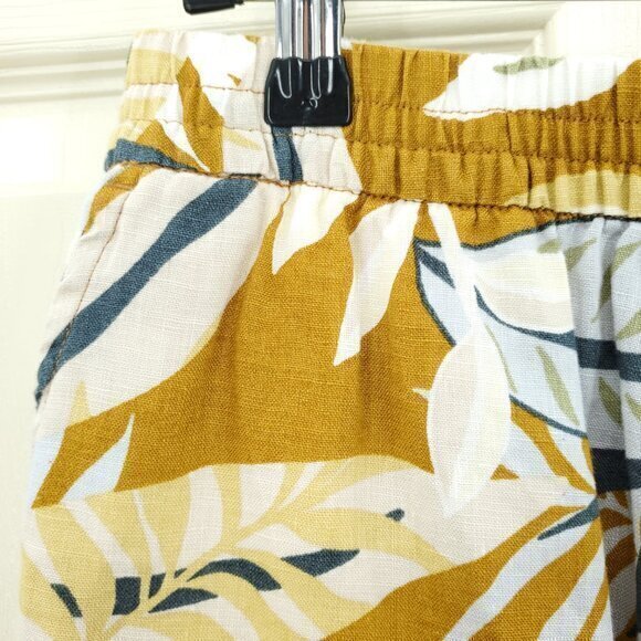 C&C California 100% Linen Pull On Ruffle Mini Skirt S Cream/Tan - Picture 9 of 11